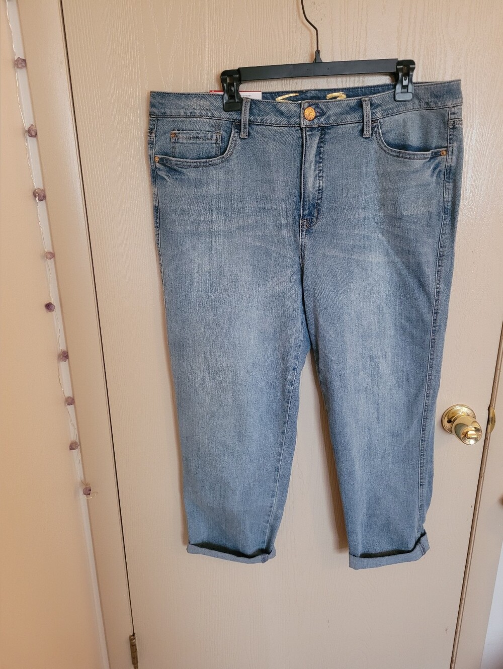 Seven7 Weekend Boyfriend Light Wash Jeans Rolled Cuffs NWT Womens Size 14